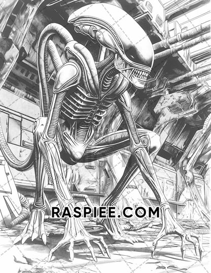 Freak Of Horror Halloween Adult Coloring Pages Printable PDF Instant Download