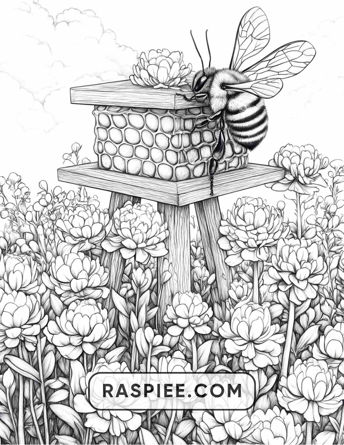 Insects and Flowers Adult Coloring Pages