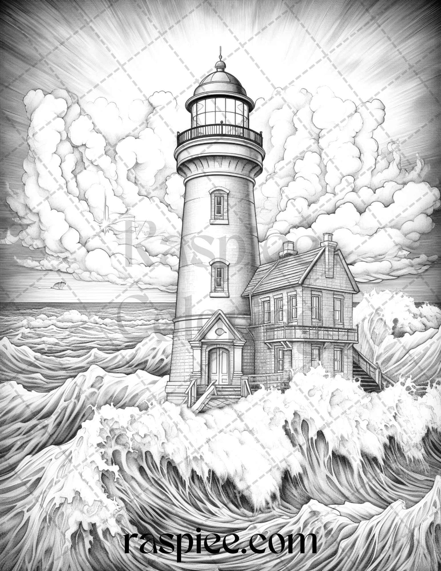 Ocean Life Grayscale Coloring Pages Printable for Adults Relaxation and Creativity, PDF File Instant Download