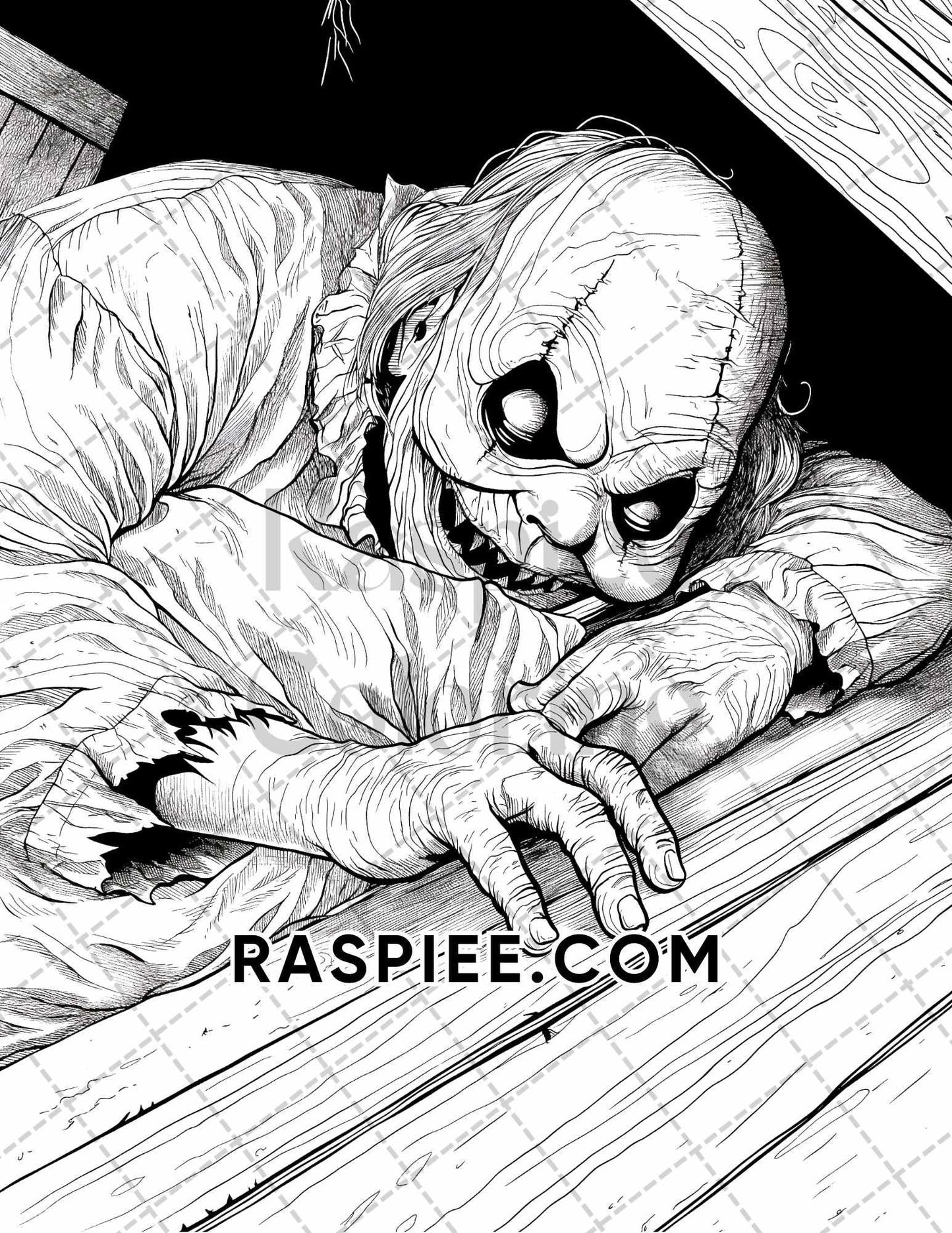 Freak Of Horror Halloween Adult Coloring Pages Printable PDF Instant Download