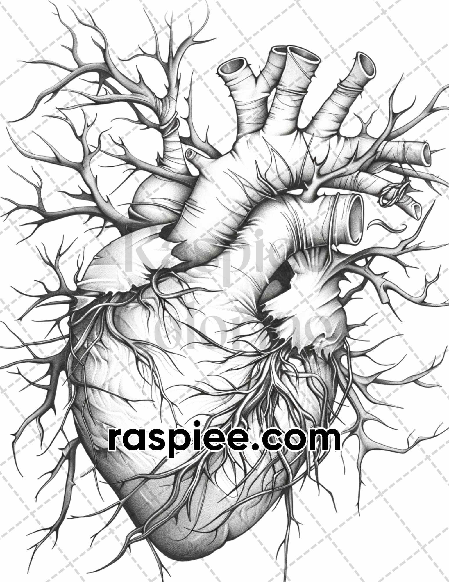 66 Intricate Gothic Tattoos Grayscale Adult Coloring Pages, Printable PDF Instant Download