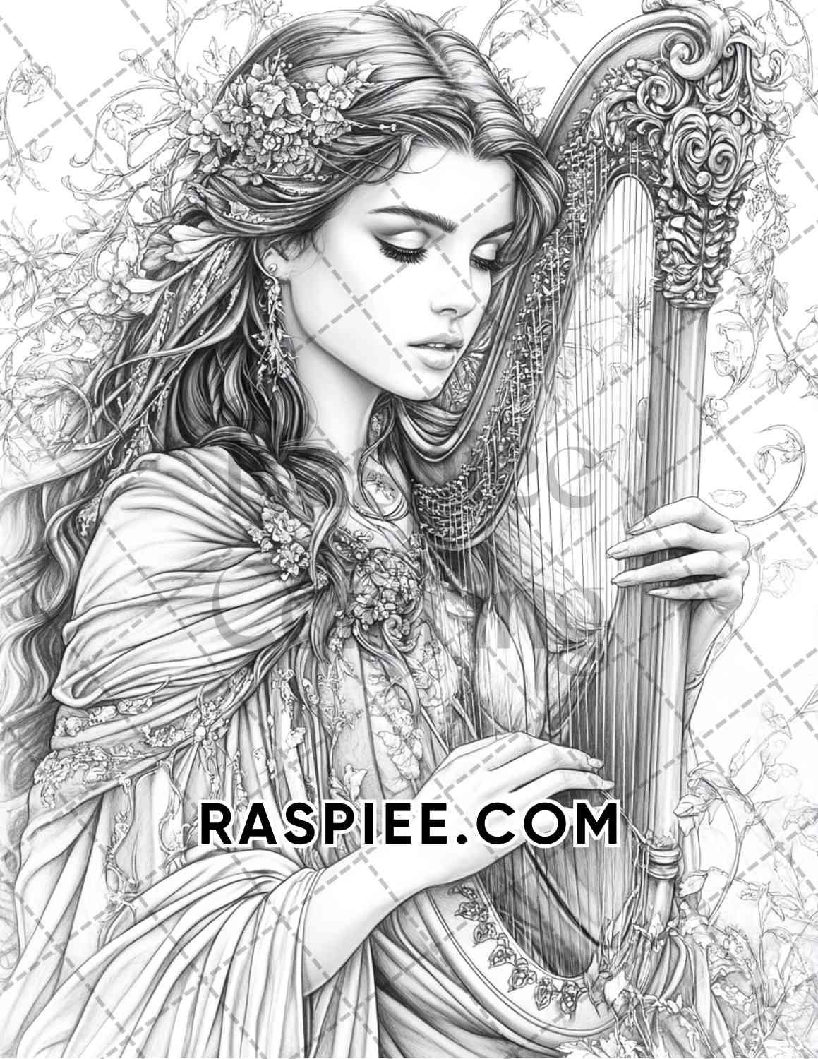 Enchanted Witches Adult Coloring Pages Printable PDF Instant Download