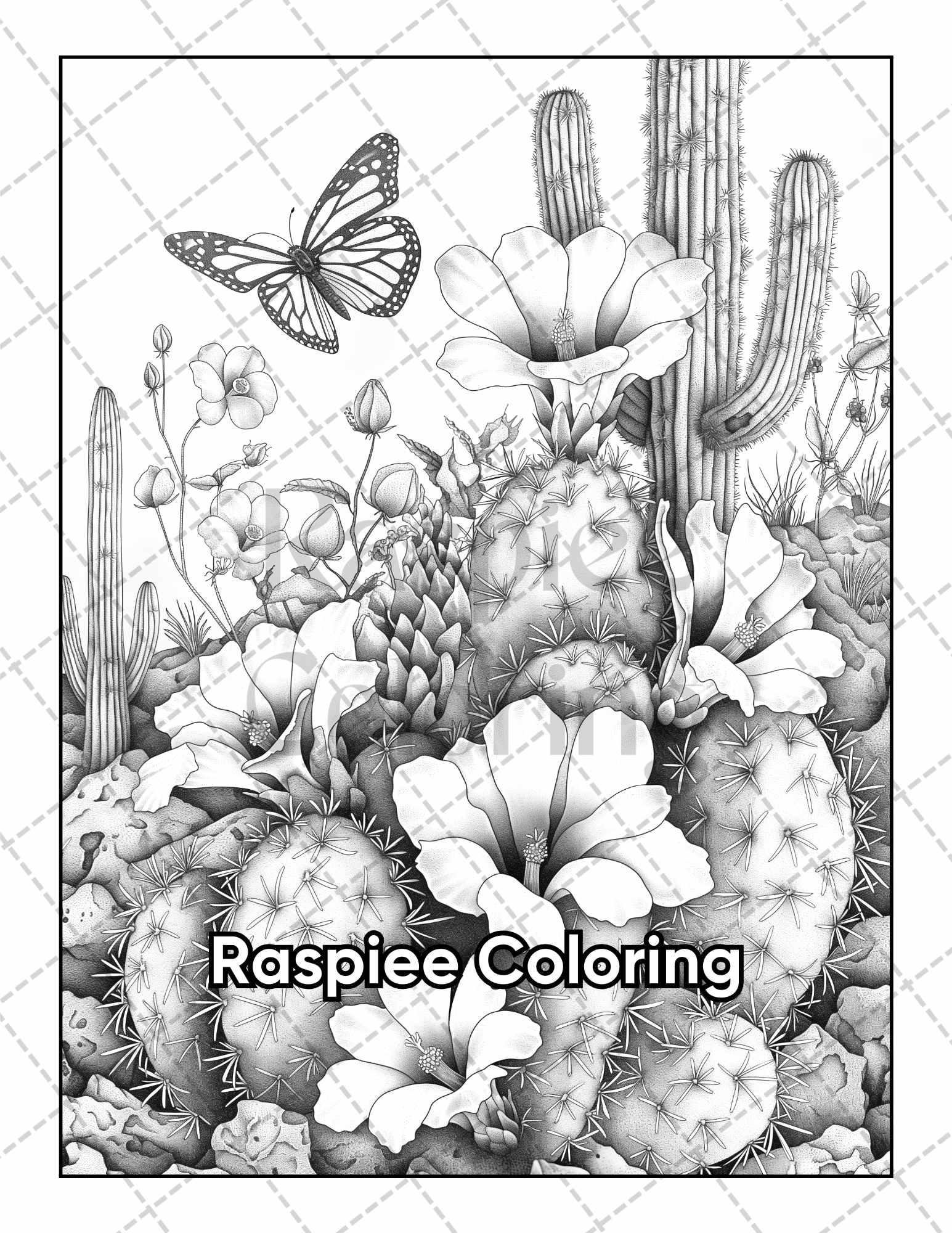 50 Butterflies & Flowers Grayscale Adult Coloring Pages Printable PDF Instant Download