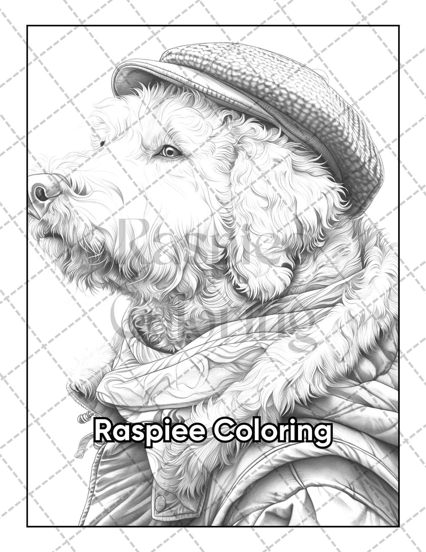 50 Dogs Dressed Up Adult Coloring Pages Printable PDF Instant Download
