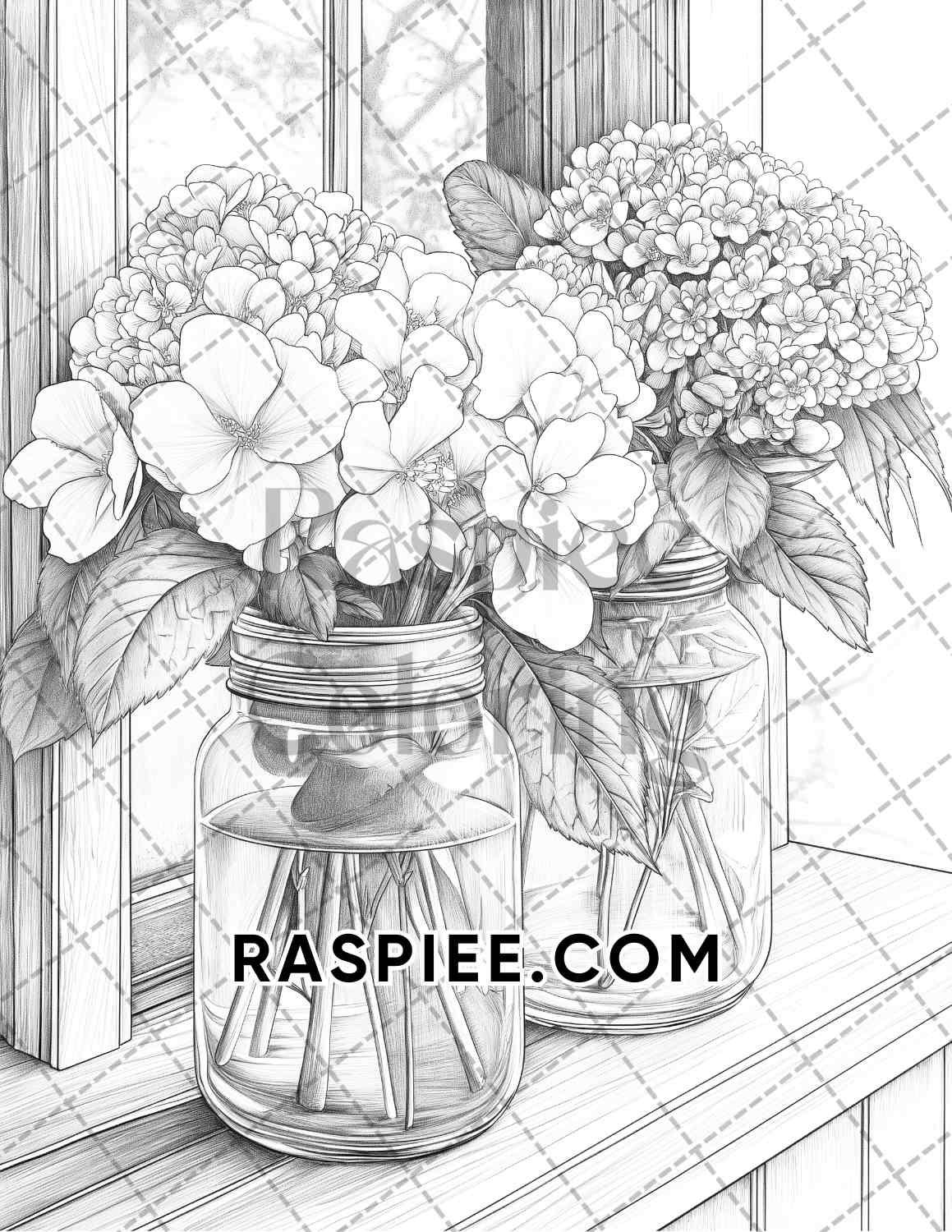 Fall Flowers Adult Coloring Pages Printable PDF Instant Download