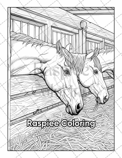 50 Country Farm Scenes Adult Coloring Pages Printable PDF Instant Download
