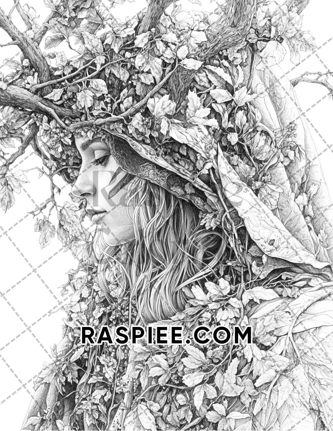 Enchanted Witches Adult Coloring Pages Printable PDF Instant Download