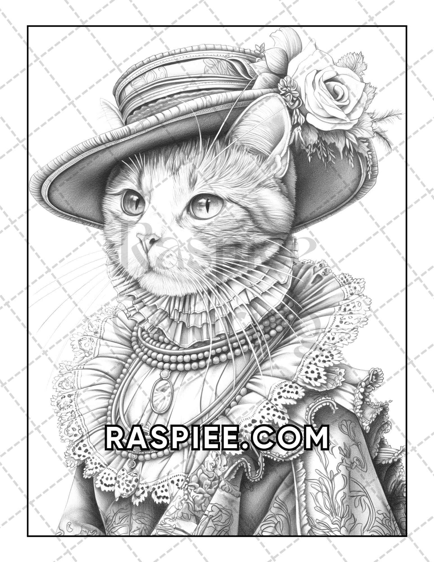 60 Cats Dressed Up Adult Coloring Pages Printable PDF Instant Download