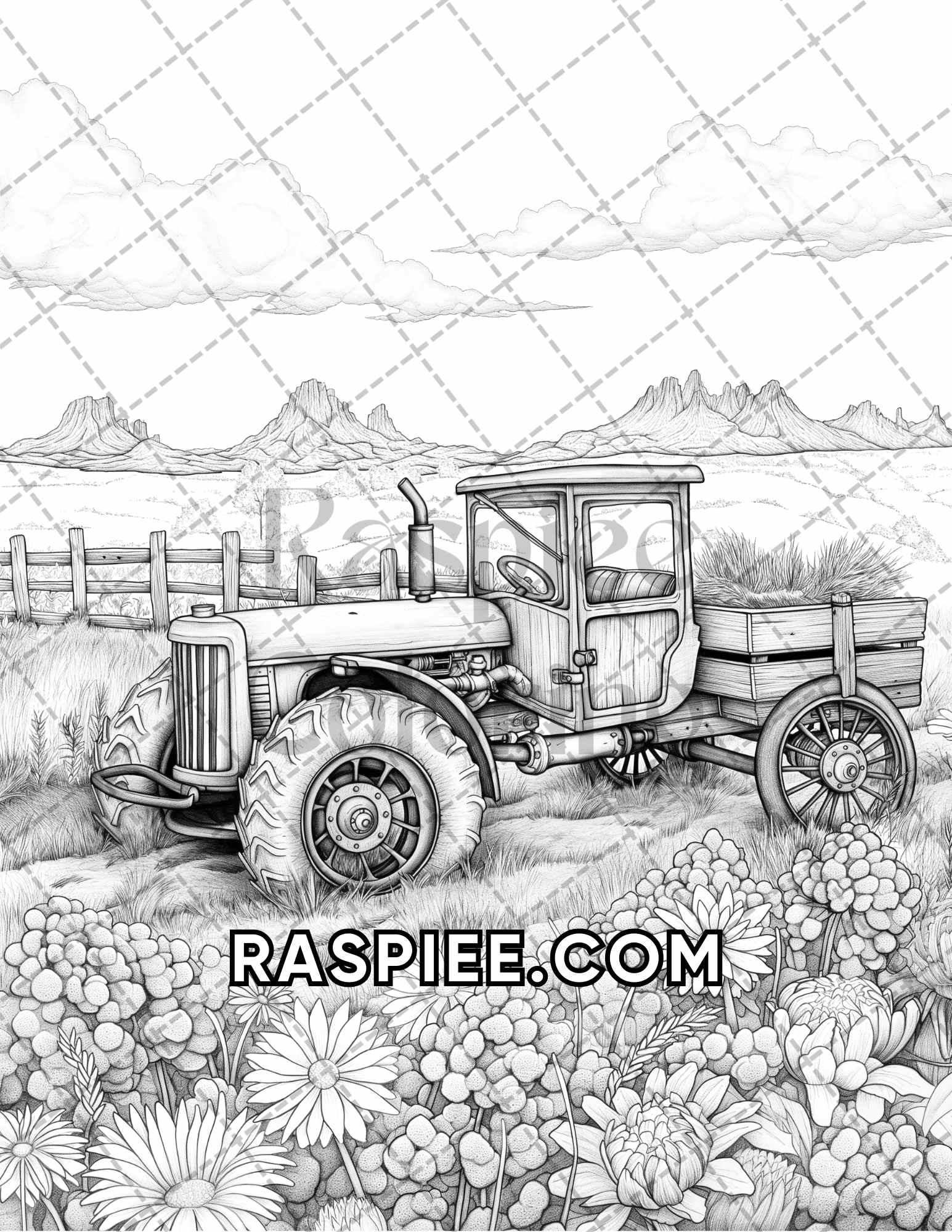 60 Relaxing Autumn Grayscale Adult Coloring Pages Printable PDF Instant Download