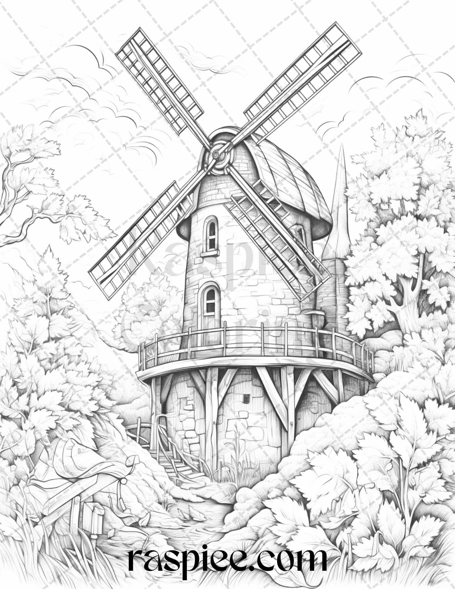 Autumn Vibes Grayscale Coloring Pages Printable for Adults, PDF File Instant Download