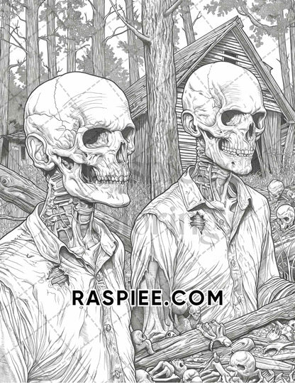 Freak Of Horror Halloween Adult Coloring Pages Printable PDF Instant Download