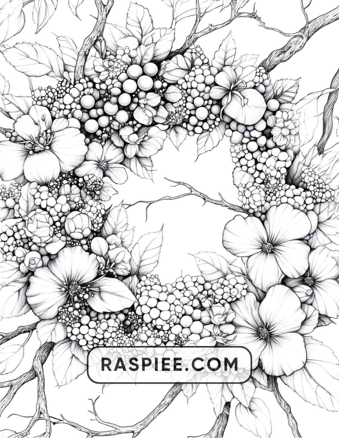 72 Christmas Wreaths Adult Coloring Pages