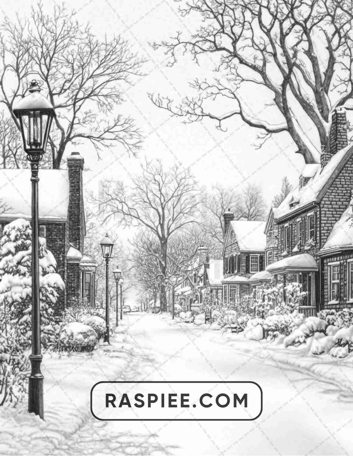 82 Winter Landscapes Adult Coloring Pages