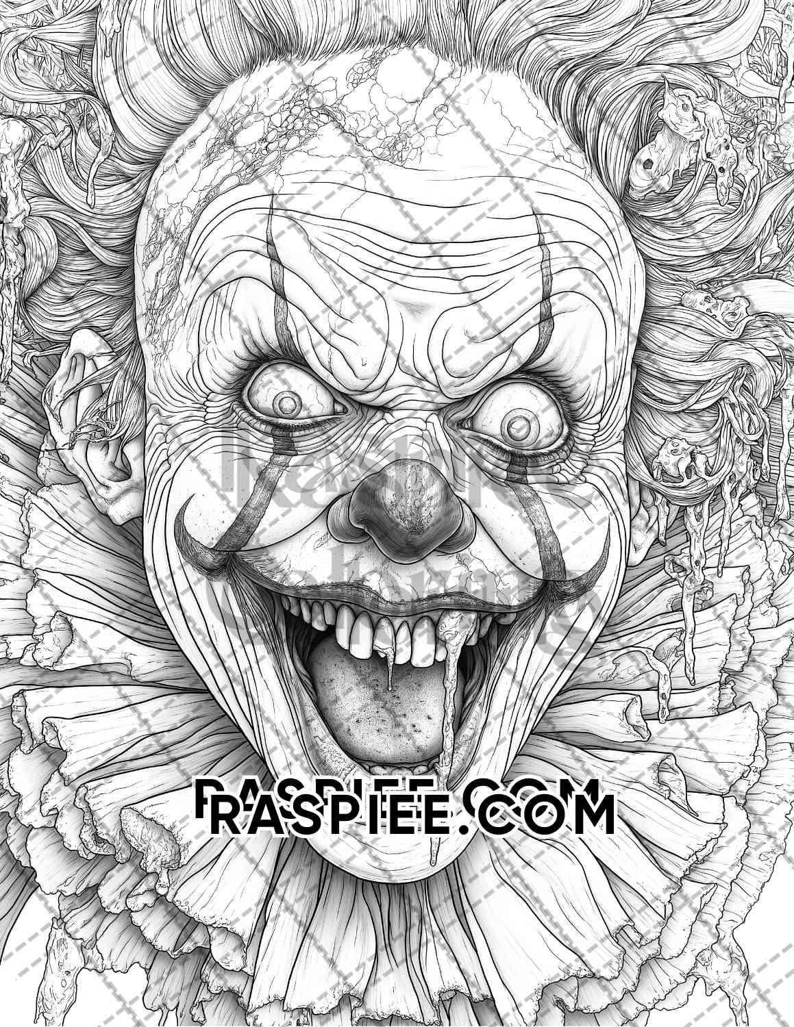 Halloween Surreal Adult Coloring Pages Printable PDF Instant Download