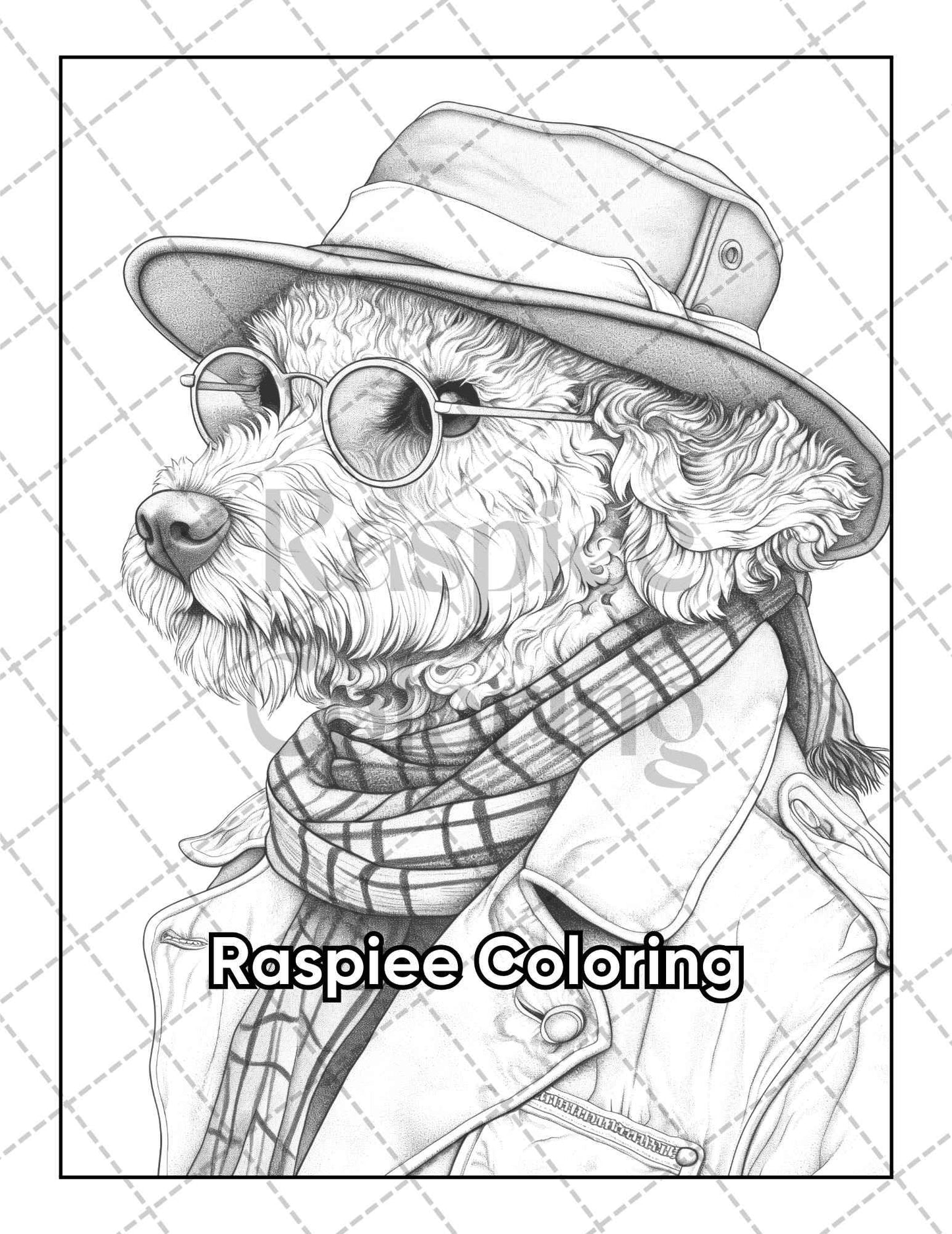 50 Dogs Dressed Up Adult Coloring Pages Printable PDF Instant Download