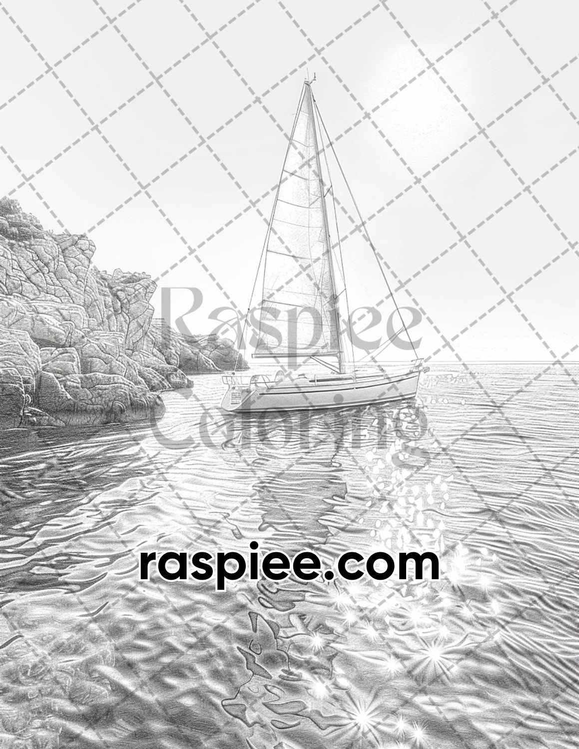 62 Relaxing Summer Grayscale Adult Coloring Pages Printable PDF Instant Download