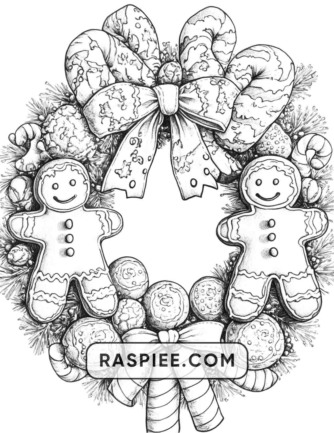 72 Christmas Wreaths Adult Coloring Pages