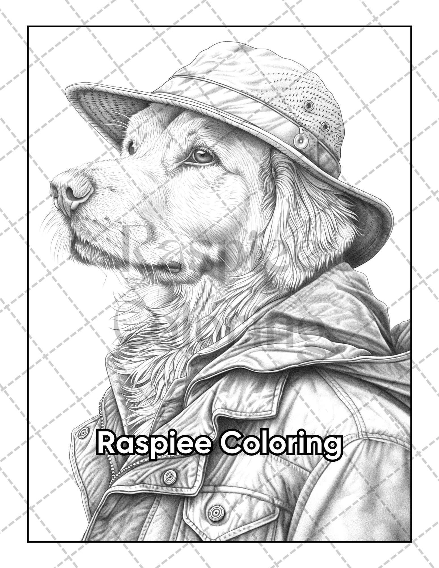 50 Dogs Dressed Up Adult Coloring Pages Printable PDF Instant Download