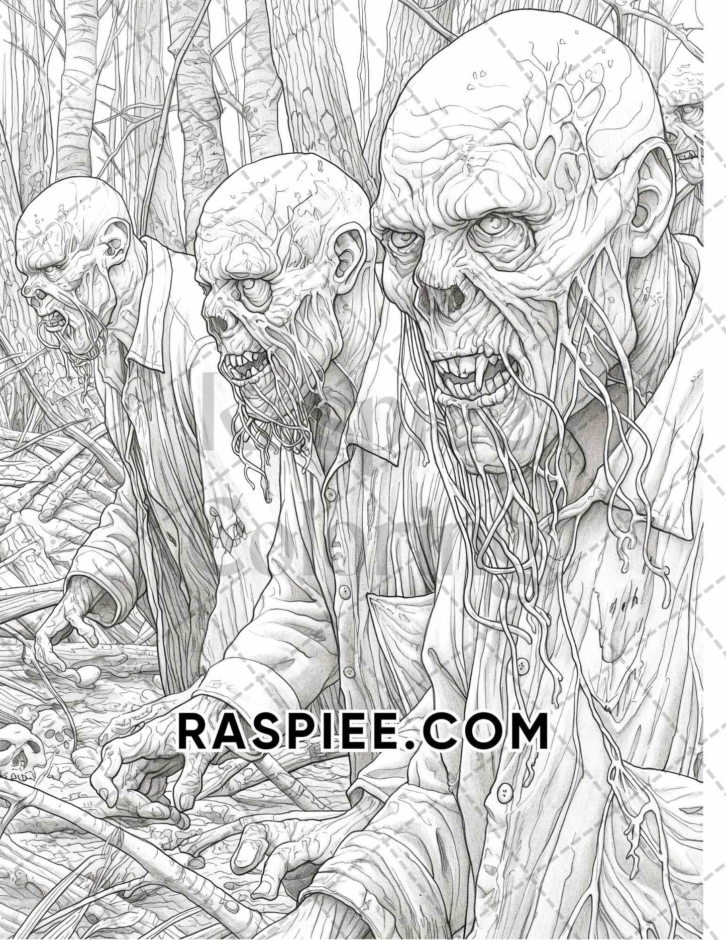Freak Of Horror Halloween Adult Coloring Pages Printable PDF Instant Download