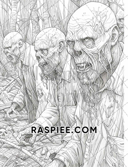 Freak Of Horror Halloween Adult Coloring Pages Printable PDF Instant Download