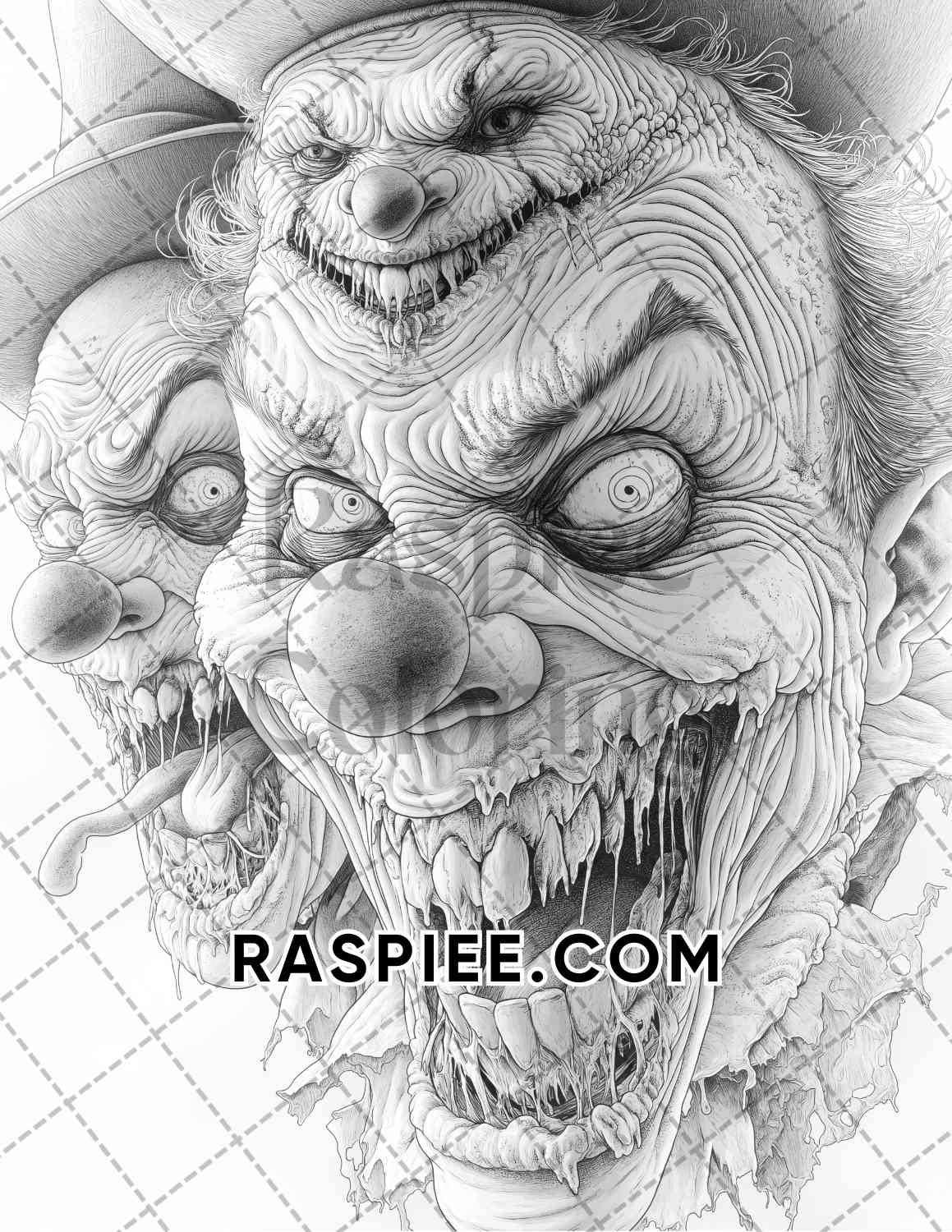 Halloween Surreal Adult Coloring Pages Printable PDF Instant Download