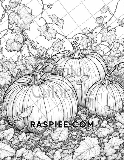 Autumn Charm Adult Coloring Pages Printable PDF Instant Download