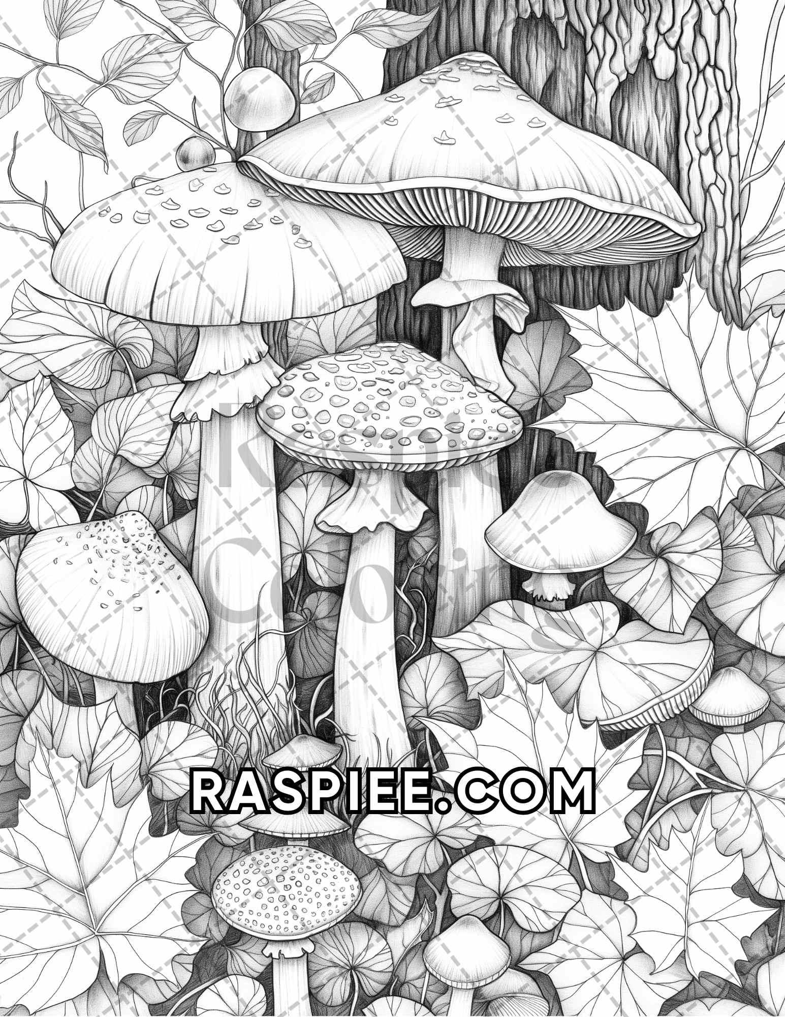 60 Relaxing Autumn Grayscale Adult Coloring Pages Printable PDF Instant Download