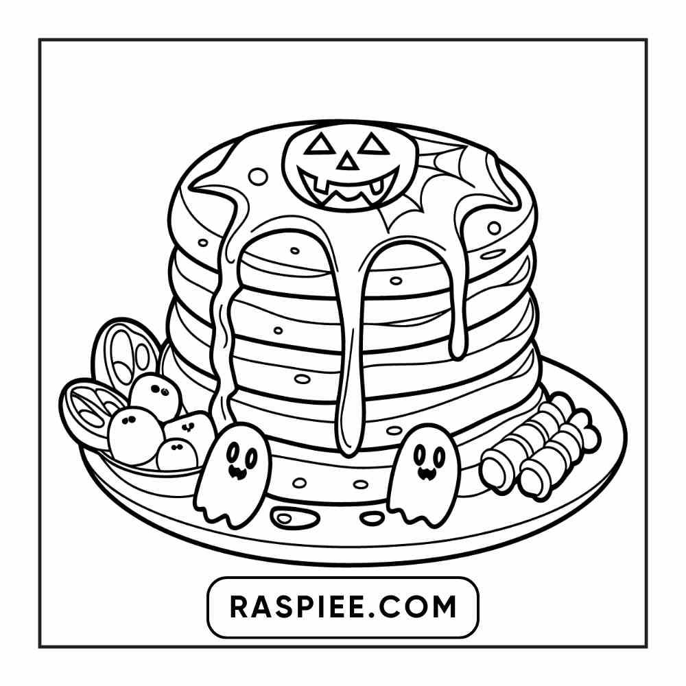 100 Bold Easy Spooky Food & Drinks Coloring Pages Printable PDF Instant Download