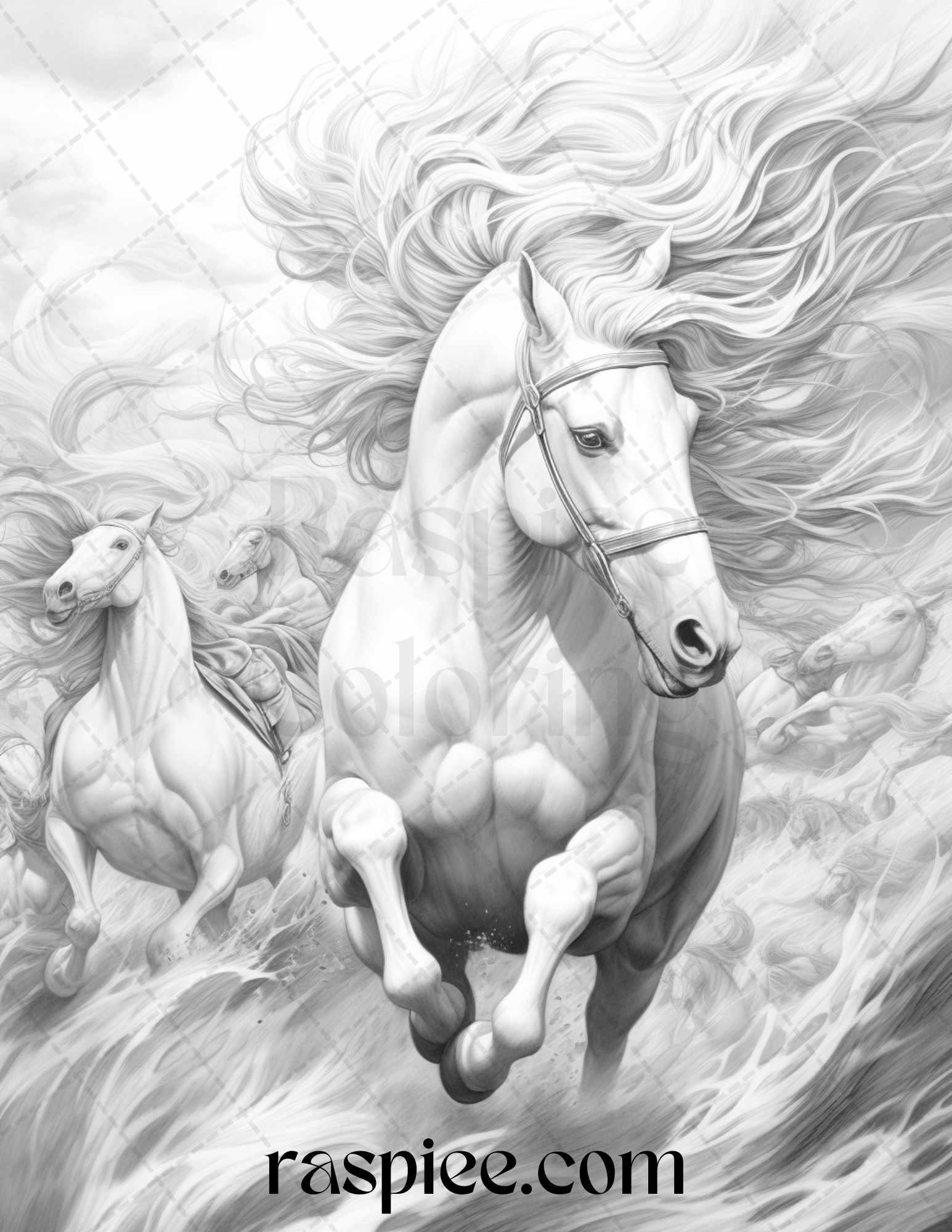 Mystical World Grayscale Coloring Pages Printable for Adults, Enchanting Fantasy Designs, PDF File Instant Download