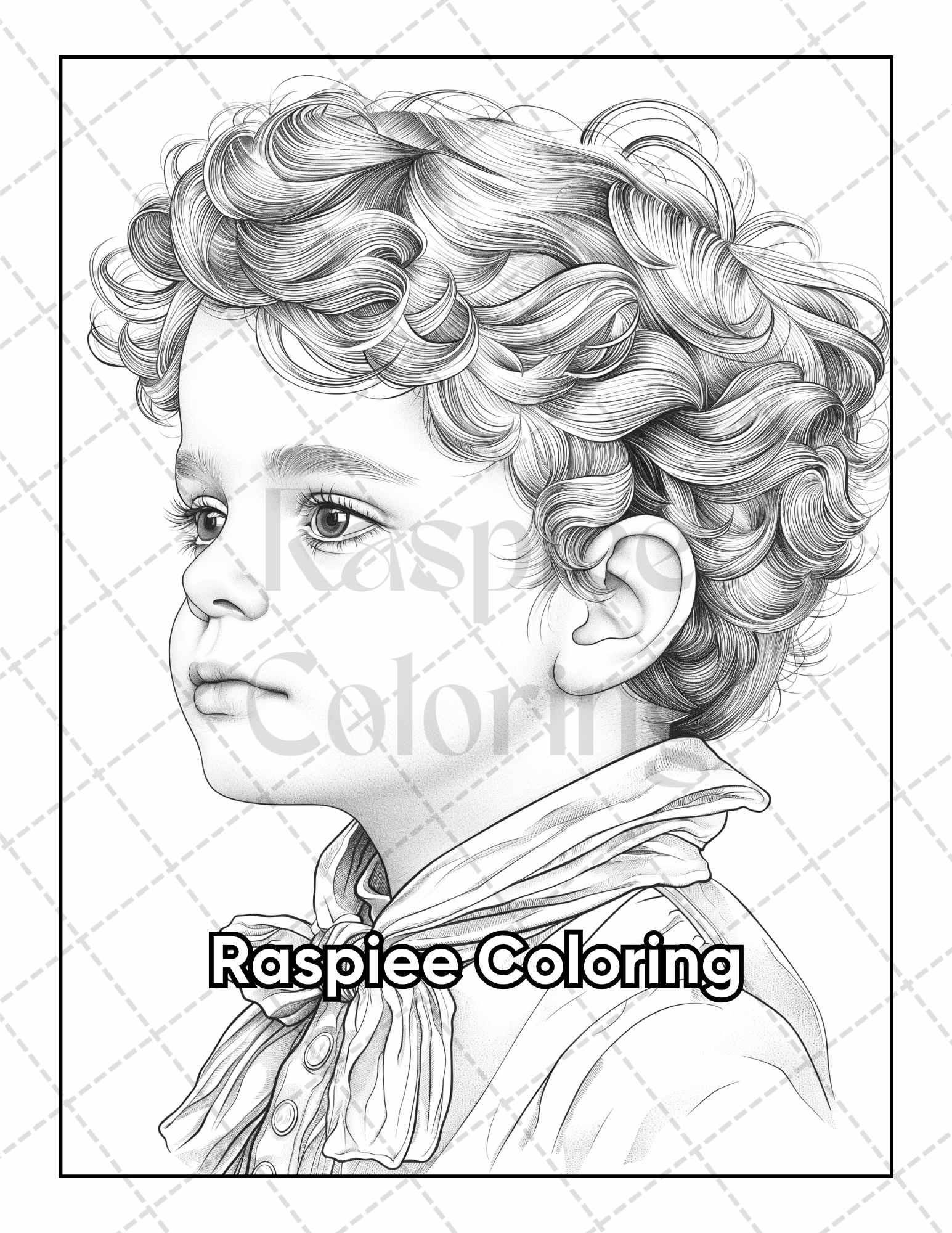 50 Victorian Portrait Adult Coloring Pages Printable PDF Instant Download