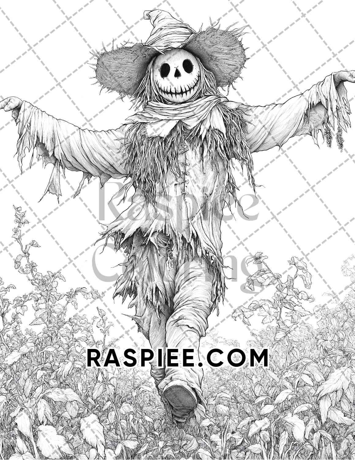 Halloween Surreal Adult Coloring Pages Printable PDF Instant Download
