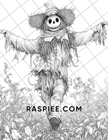 Halloween Surreal Adult Coloring Pages Printable PDF Instant Download