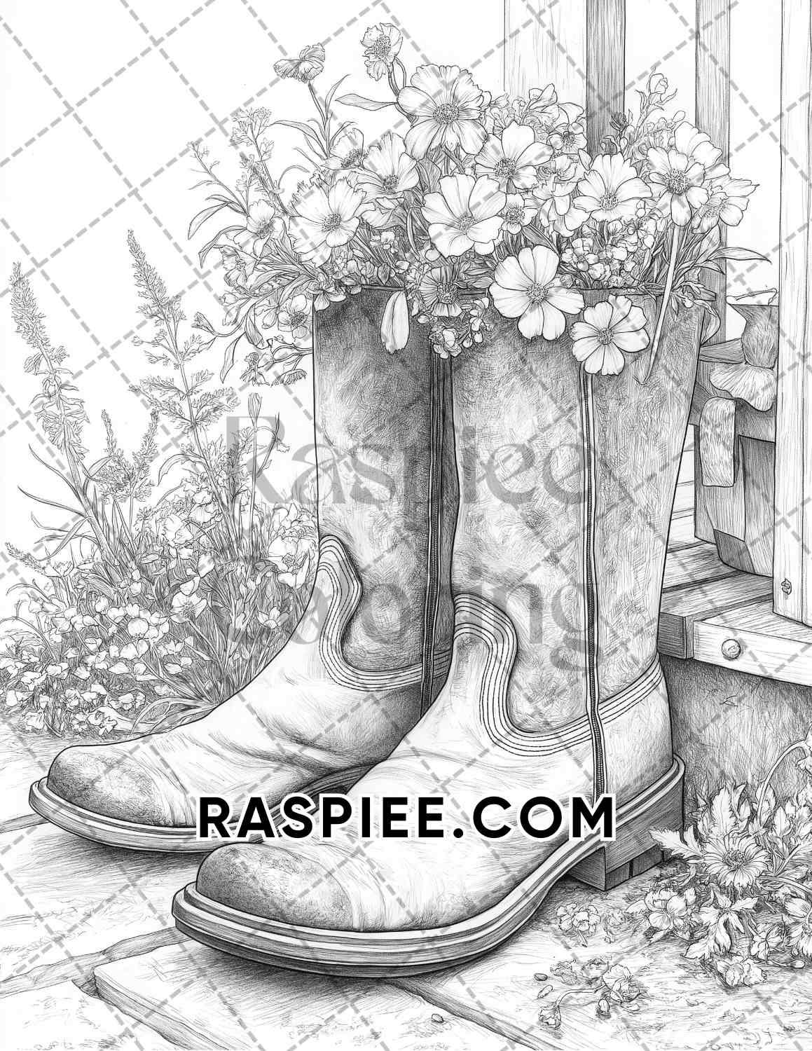 Fall Flowers Adult Coloring Pages Printable PDF Instant Download