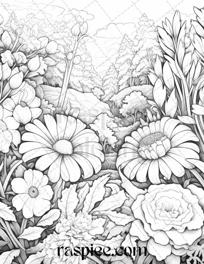 Autumn Vibes Grayscale Coloring Pages Printable for Adults, PDF File Instant Download