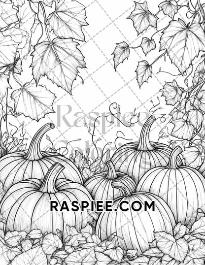 Autumn Charm Adult Coloring Pages Printable PDF Instant Download