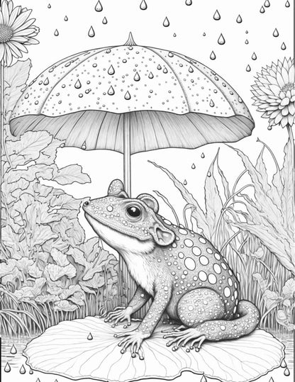 100 Mushroom Forest Coloring Pages Printable for Adults and Kids, Grayscale Coloring Book, Printable PDF File Instant Download