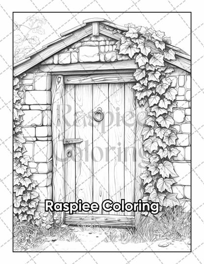 50 Country Farm Scenes Adult Coloring Pages Printable PDF Instant Download