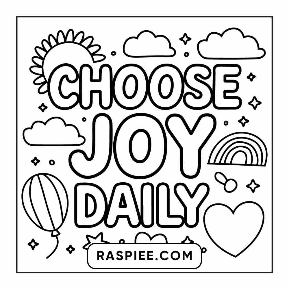 78 Bold and Easy Inspirational Words Coloring Pages Printable PDF Instant Download