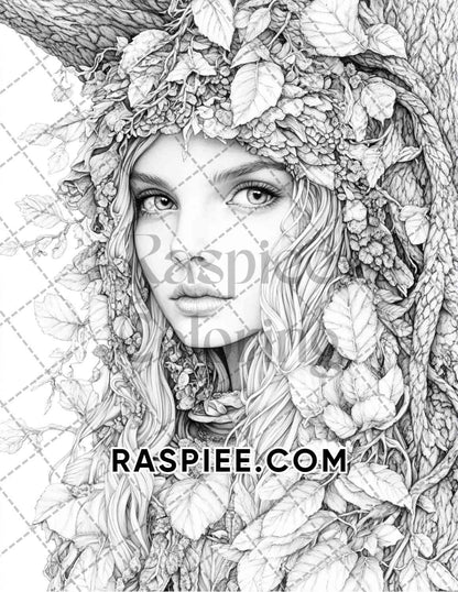 Enchanted Witches Adult Coloring Pages Printable PDF Instant Download