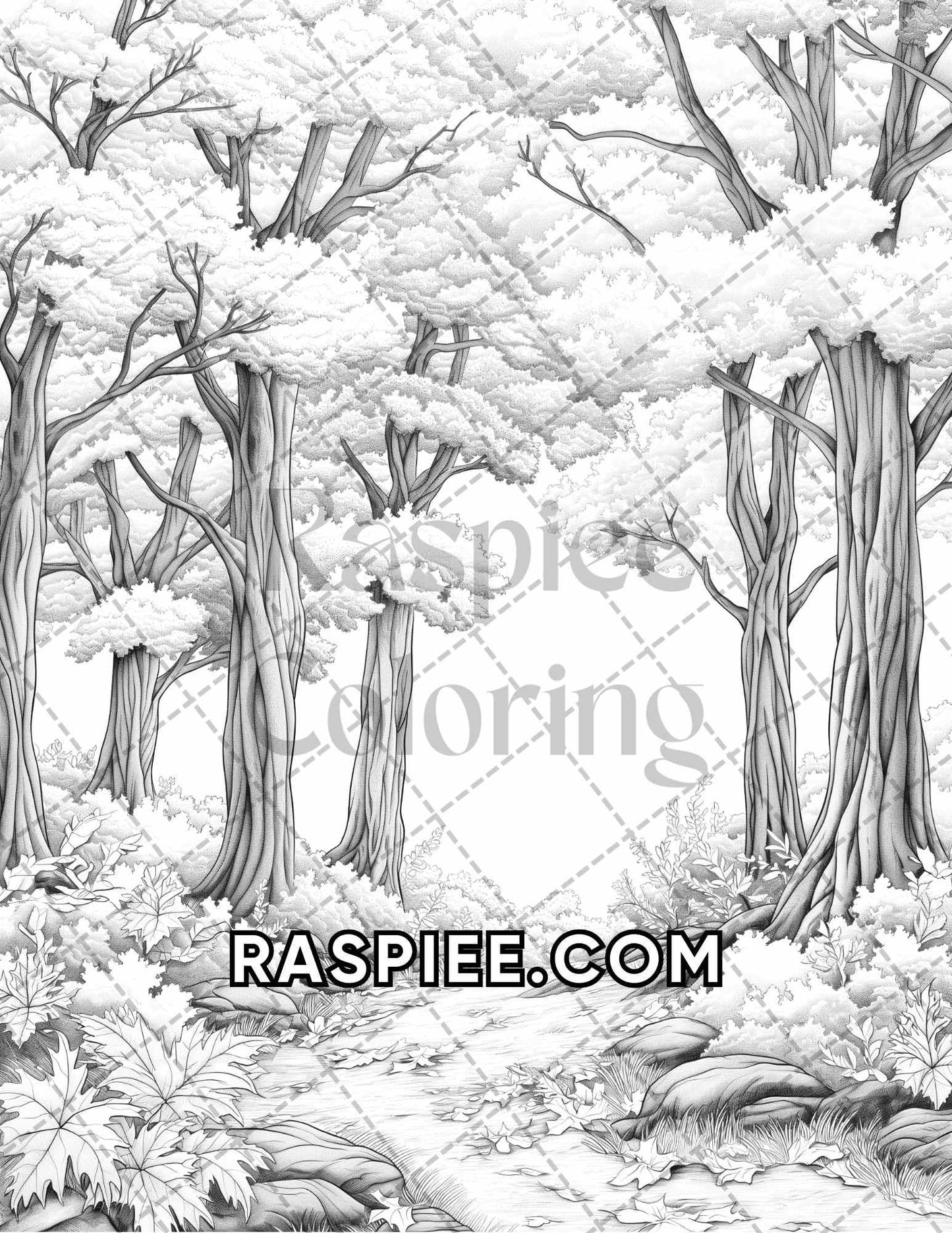 60 Relaxing Autumn Grayscale Adult Coloring Pages Printable PDF Instant Download
