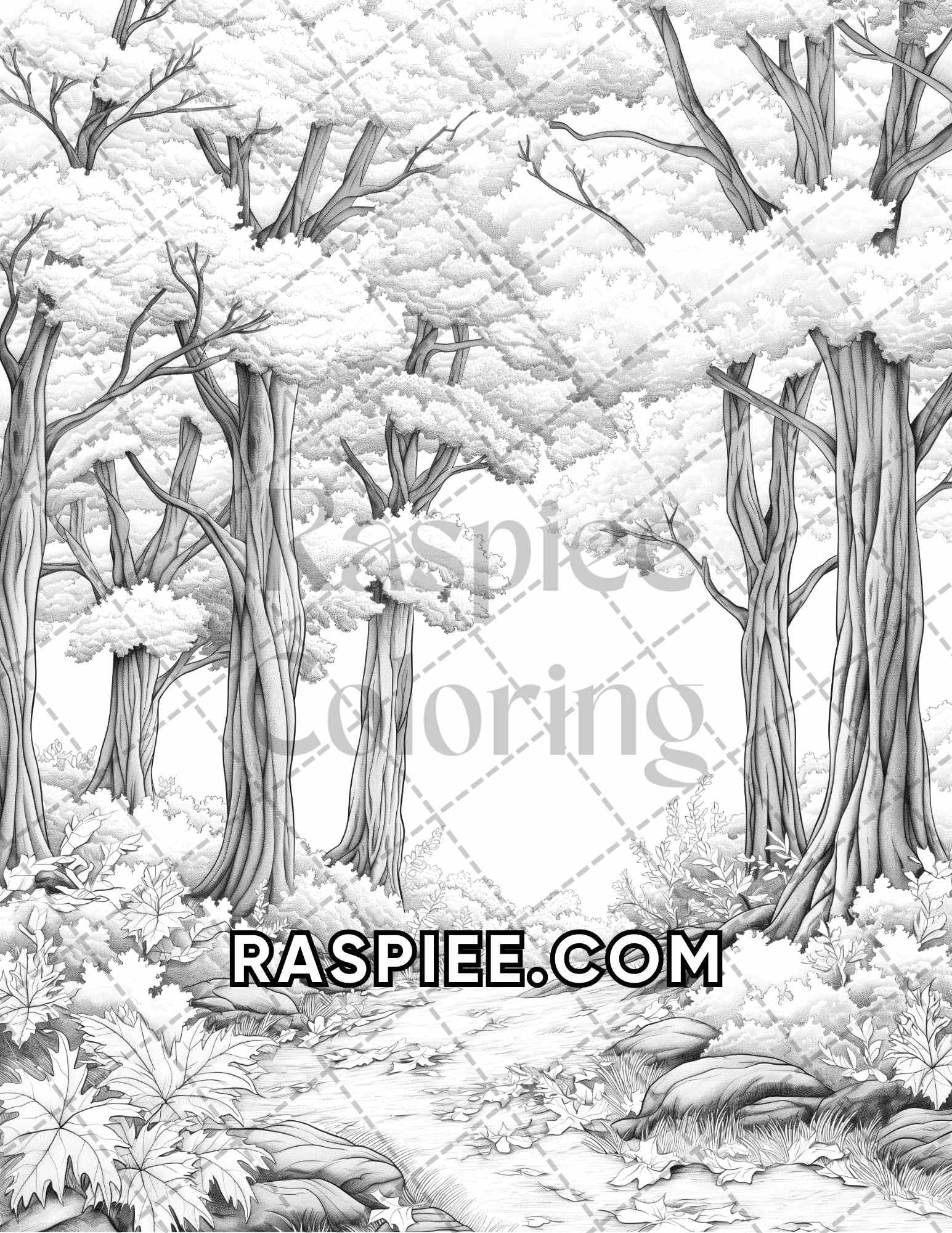 60 Relaxing Autumn Grayscale Adult Coloring Pages Printable PDF Instant Download