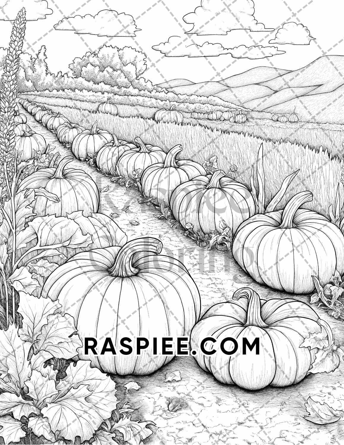 Autumn Charm Adult Coloring Pages Printable PDF Instant Download