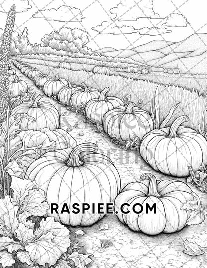 Autumn Charm Adult Coloring Pages Printable PDF Instant Download