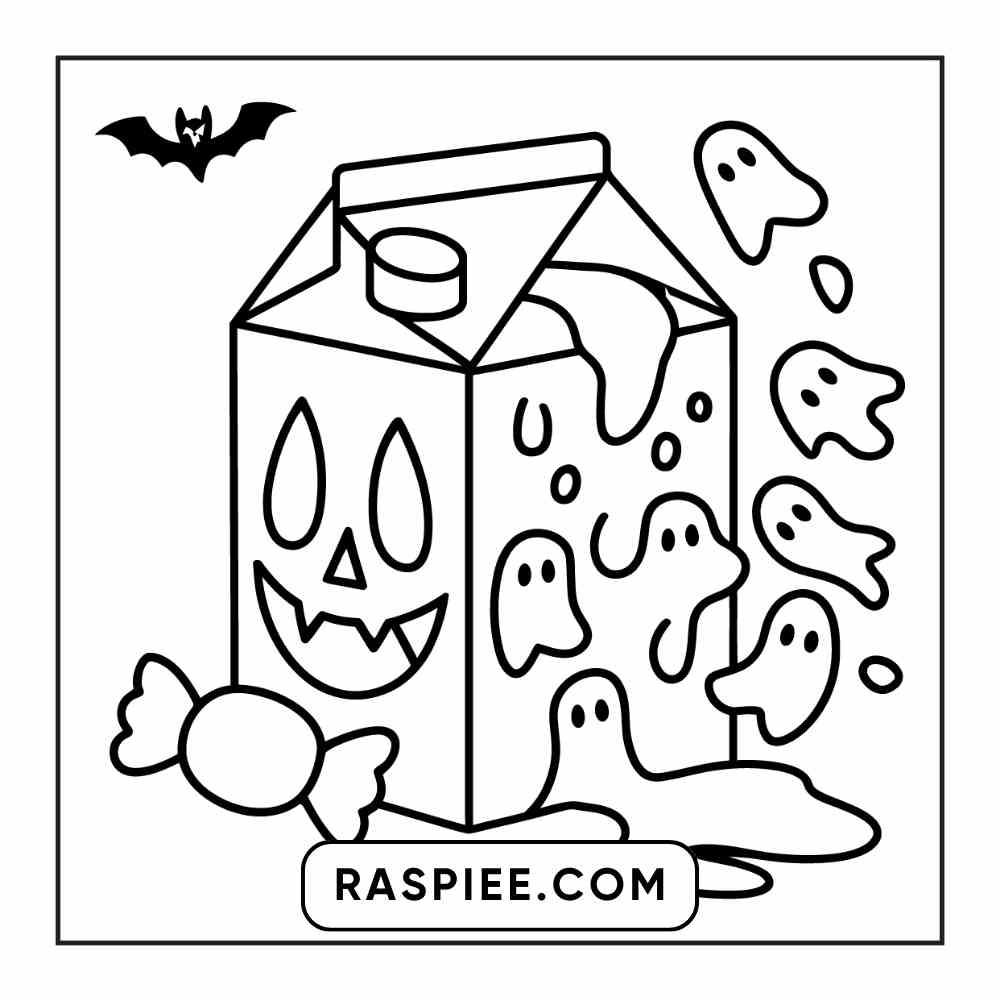 100 Bold Easy Spooky Food & Drinks Coloring Pages Printable PDF Instant Download