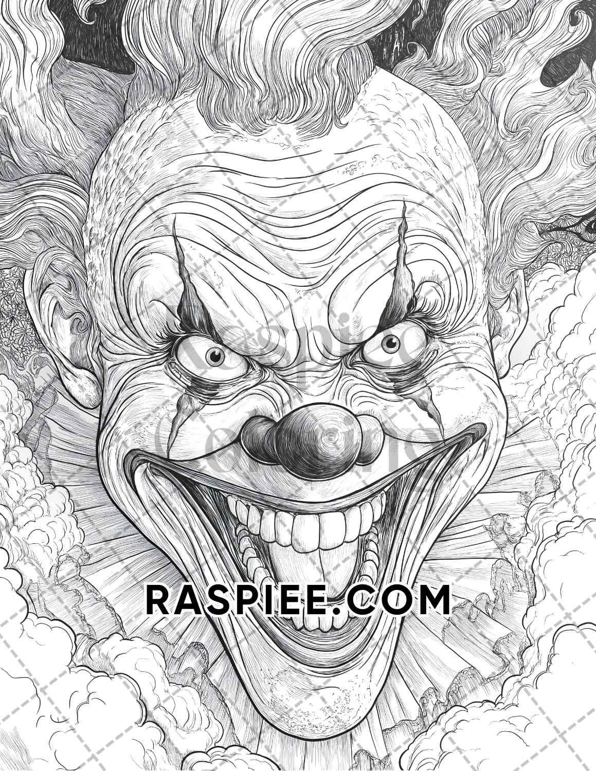 Halloween Surreal Adult Coloring Pages Printable PDF Instant Download