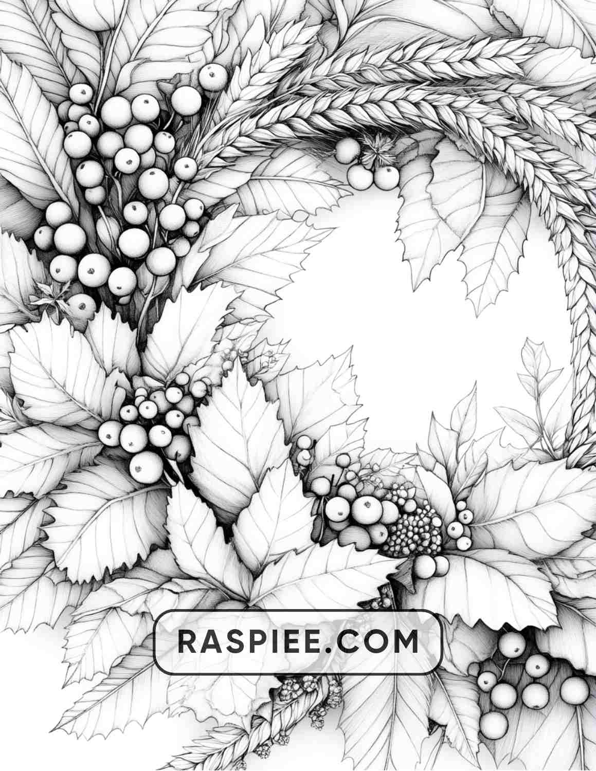 72 Christmas Wreaths Adult Coloring Pages