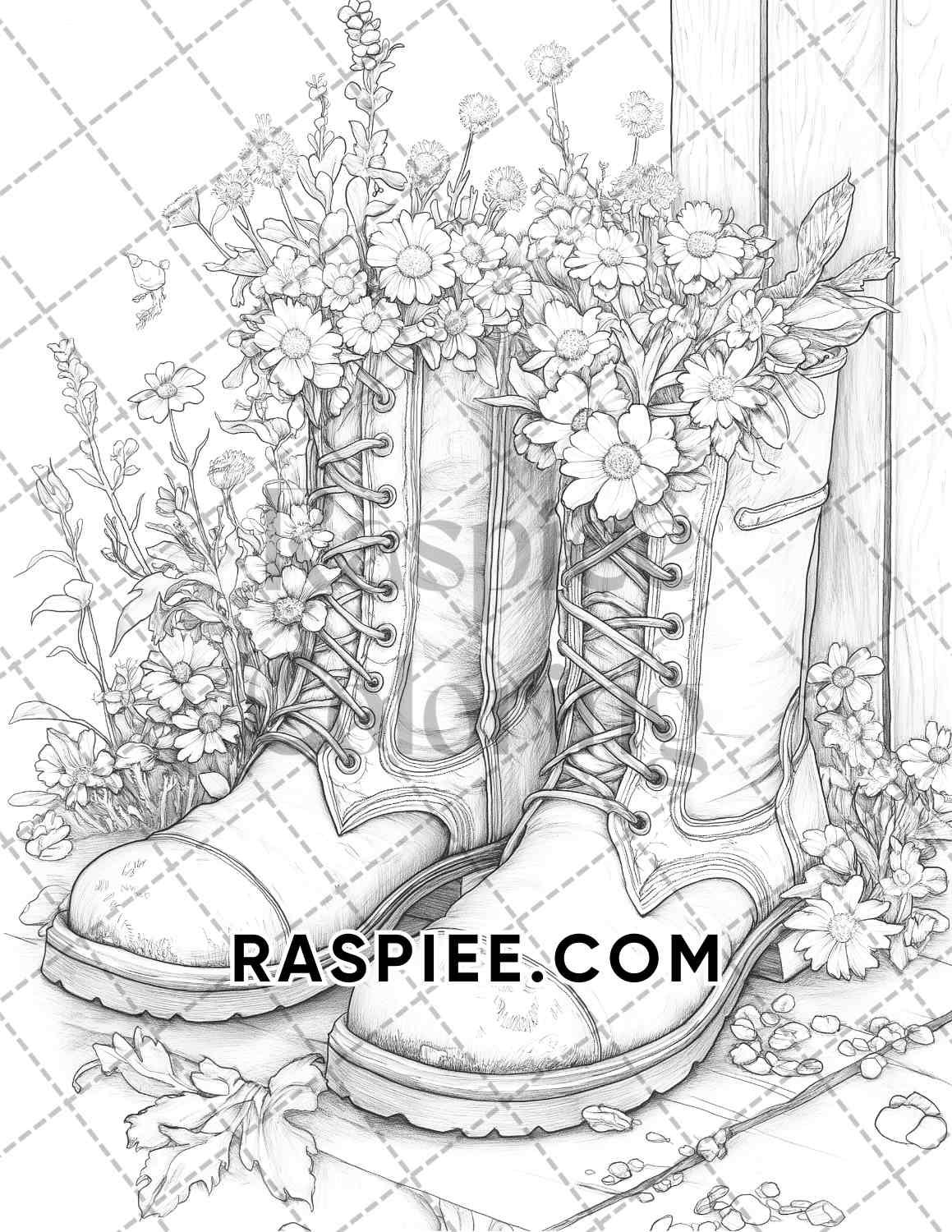 Fall Flowers Adult Coloring Pages Printable PDF Instant Download