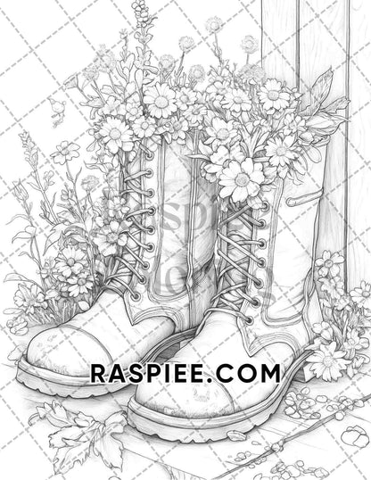 Fall Flowers Adult Coloring Pages Printable PDF Instant Download