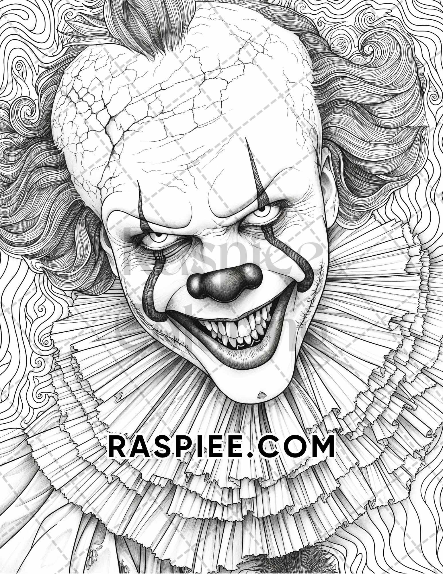 Freak Of Horror Halloween Adult Coloring Pages Printable PDF Instant Download