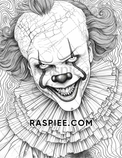 Freak Of Horror Halloween Adult Coloring Pages Printable PDF Instant Download